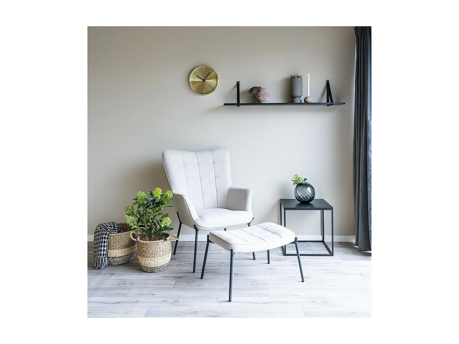 Wandklok Istanbul, Goud, 4x30x30 cm, EPIKASA