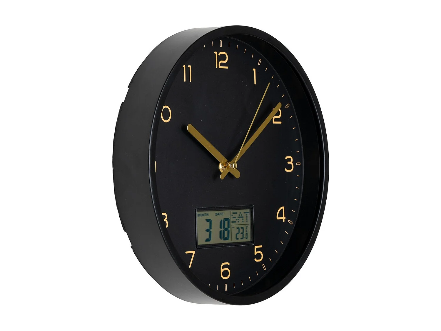 Horloge Murale Amiens, Noir, 4x25x25 cm, EPIKASA