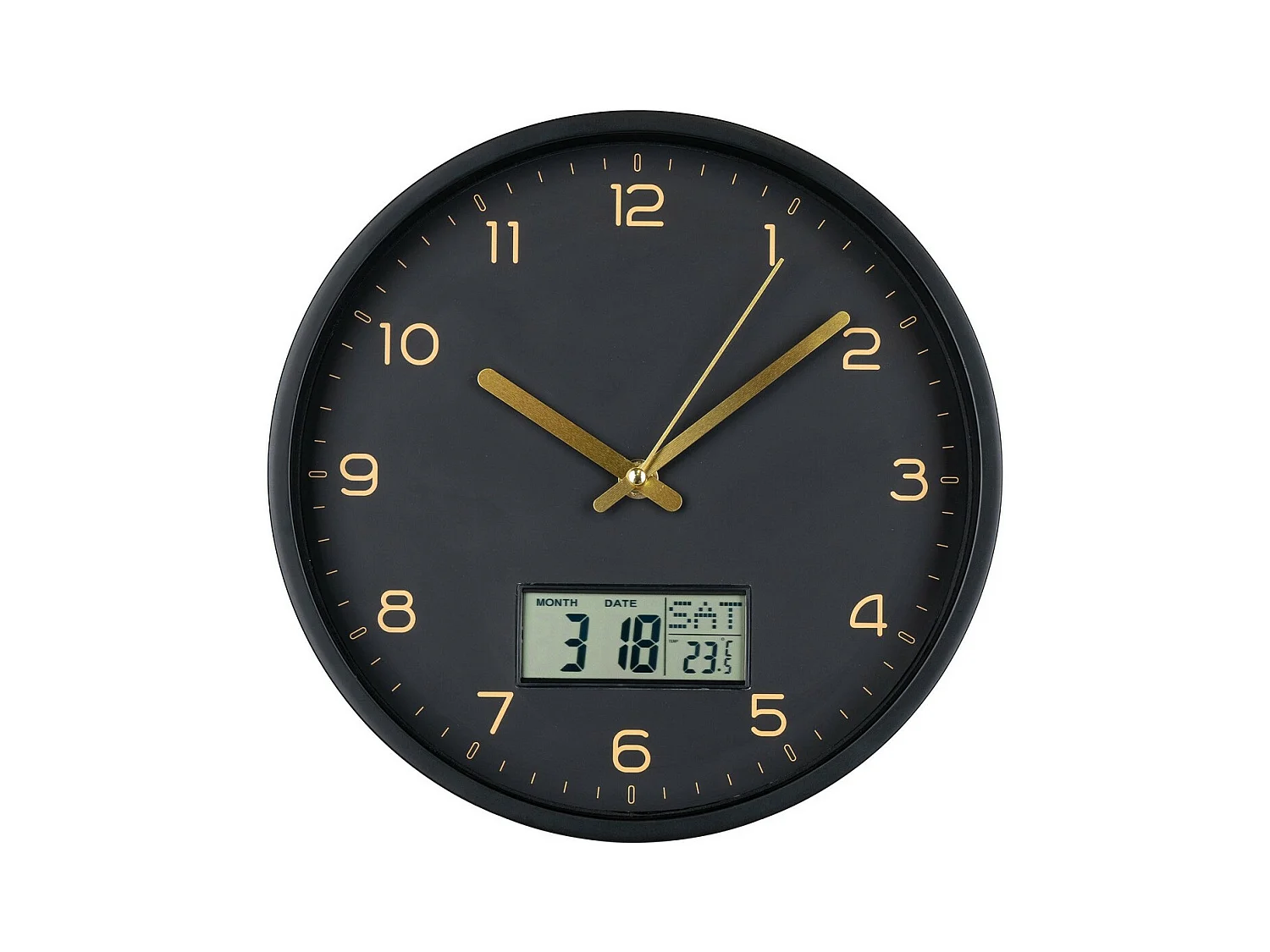 Horloge Murale Amiens, Noir, 4x25x25 cm, EPIKASA