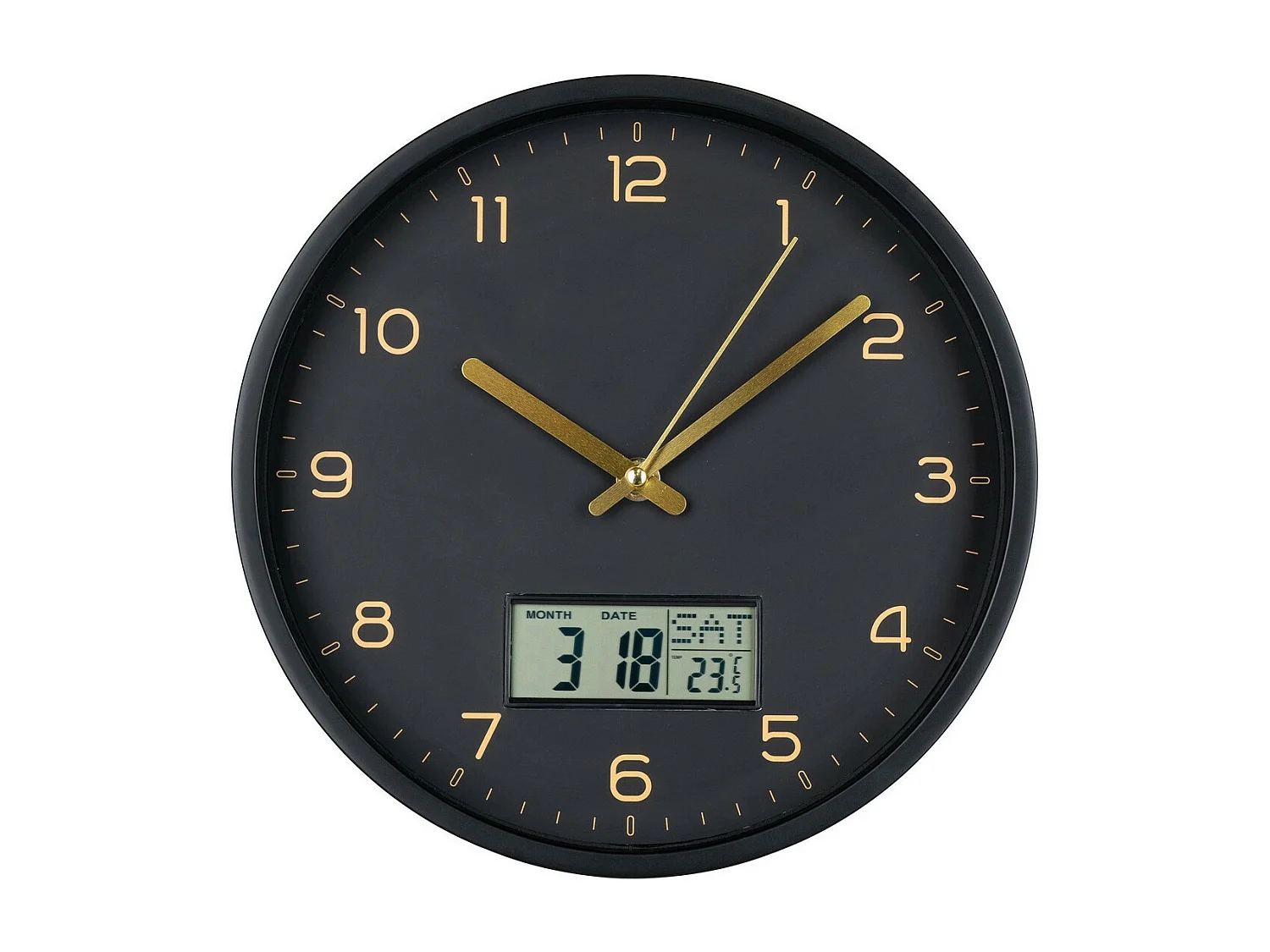 Horloge Murale Amiens, Noir, 4x25x25 cm, Seven Design