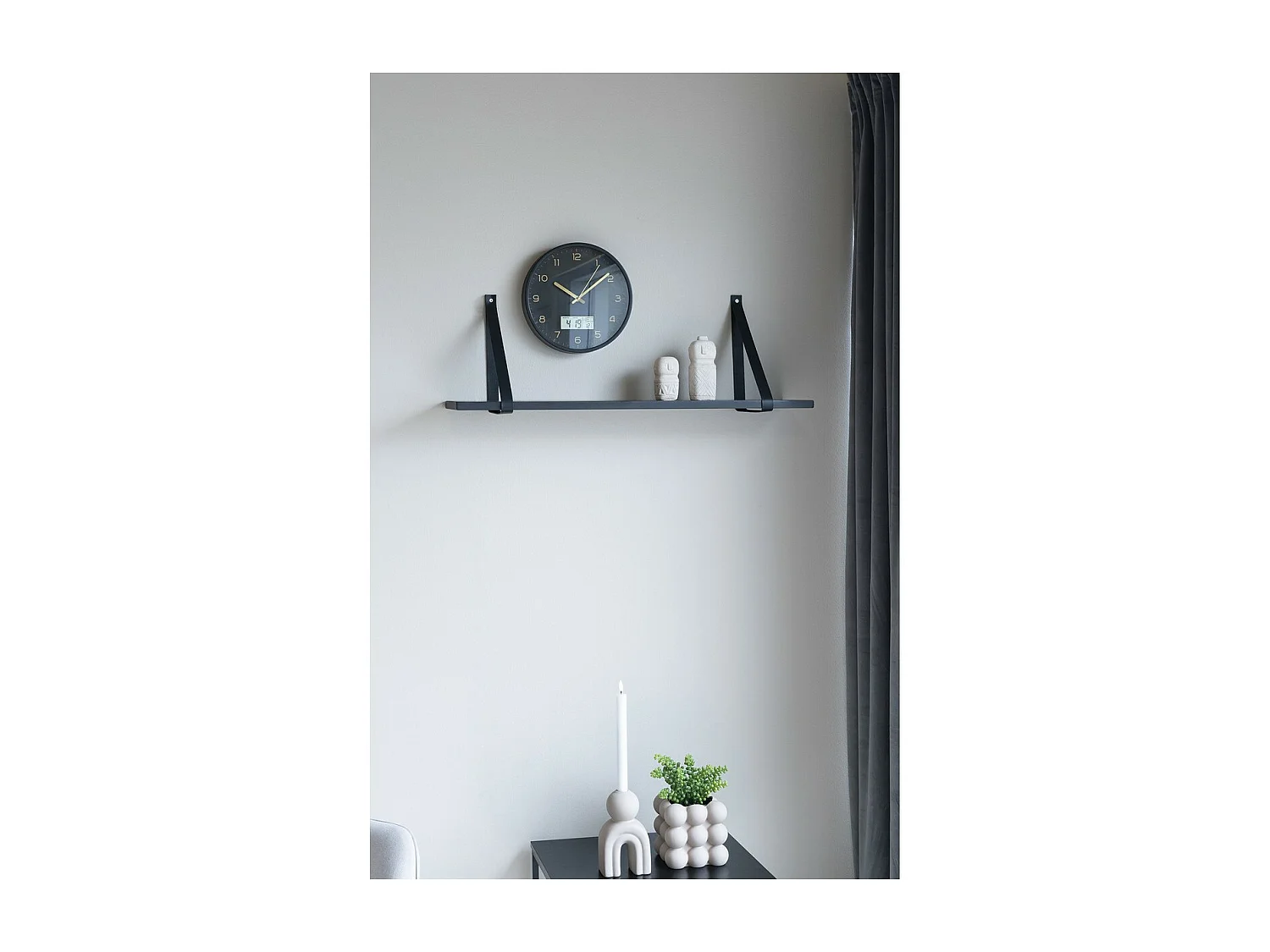 Horloge Murale Amiens, Noir, 4x25x25 cm, Seven Design