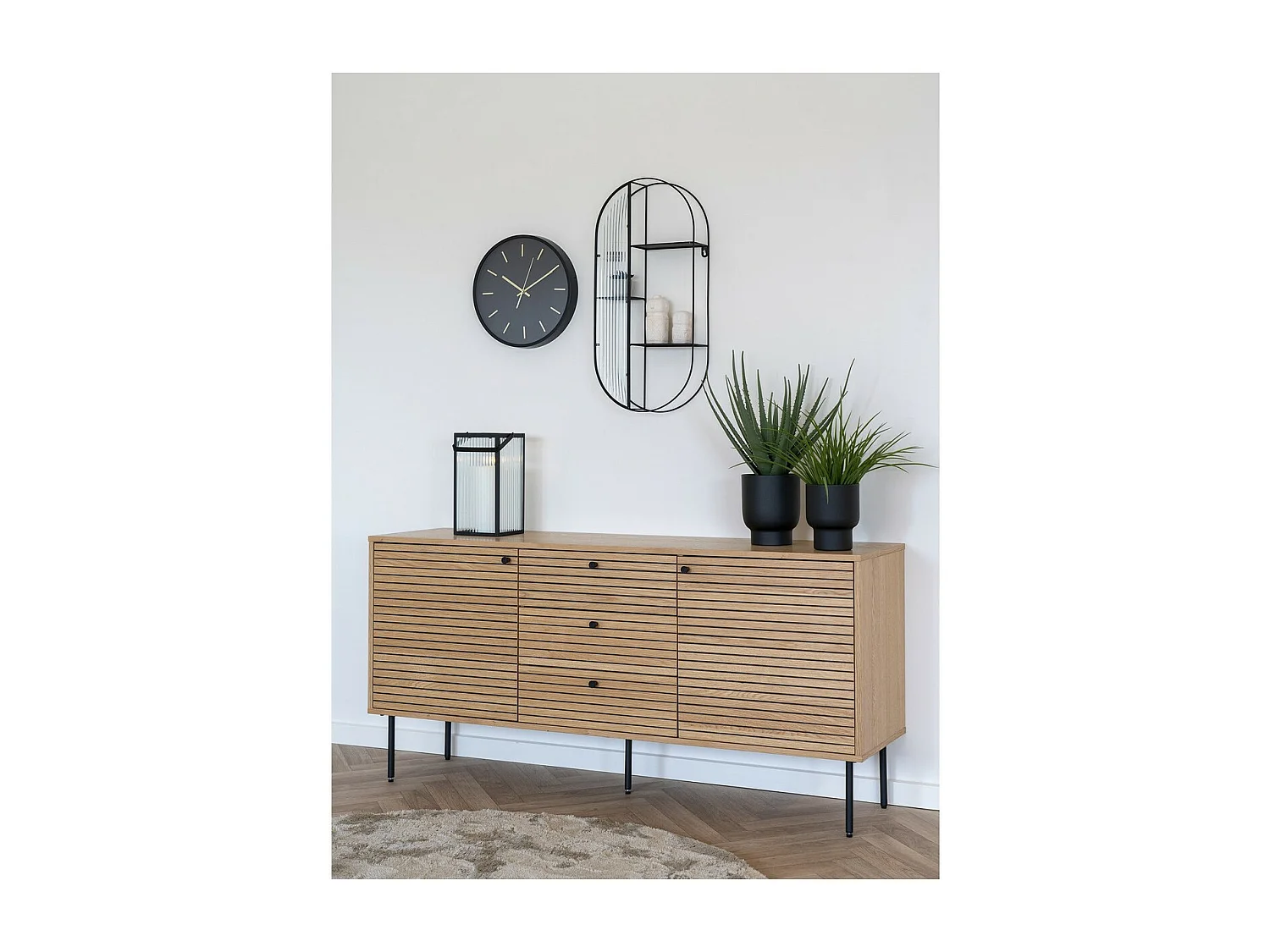 Horloge Murale Kensington, Noir, 4,5x35x35 cm, Seven Design