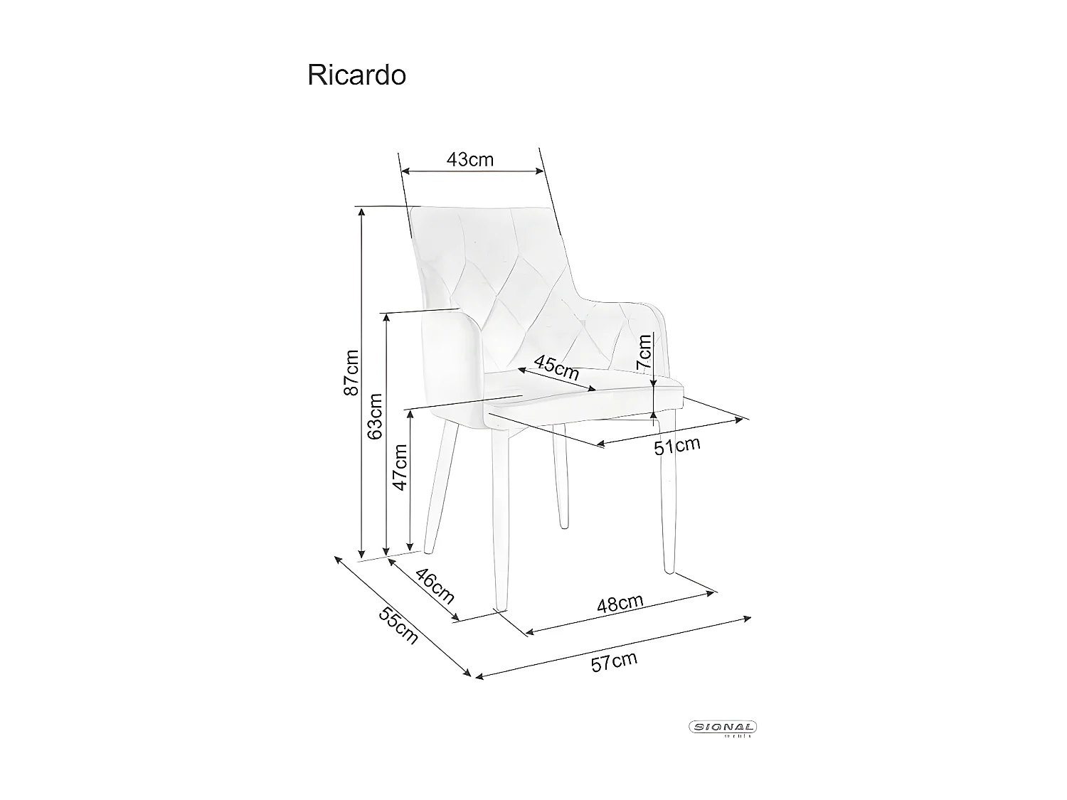 Stuhl Ricardo/Stoffbezug/Grau