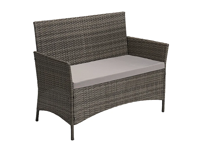 Ensemble de meubles de jardin en poly rotin gris