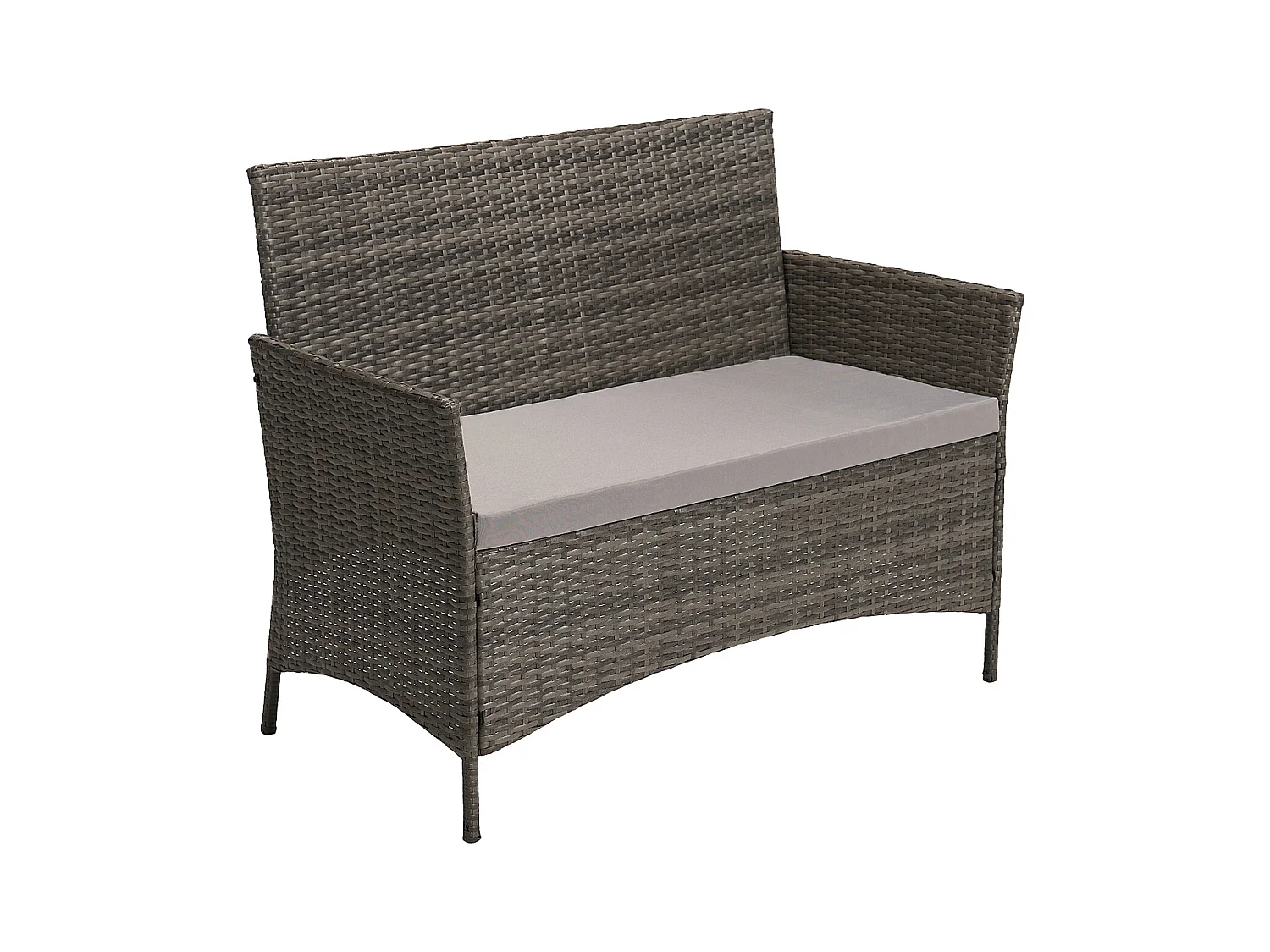 Ensemble de meubles de jardin en poly rotin gris