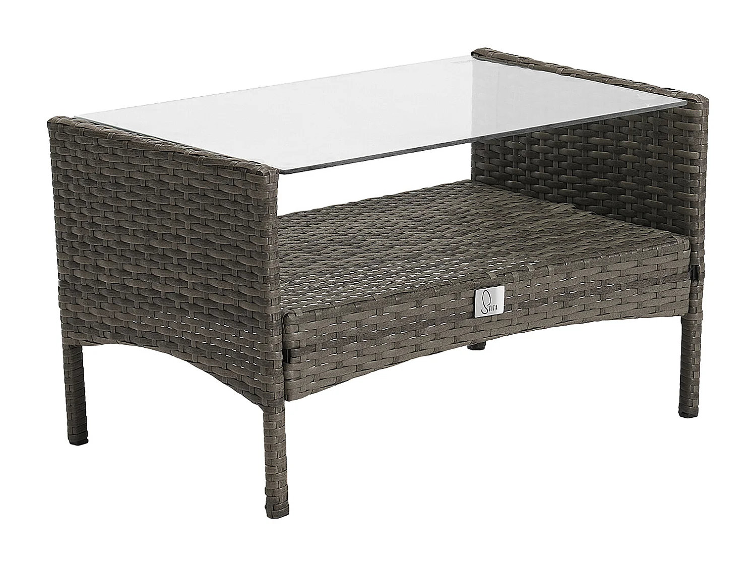 Ensemble de meubles de jardin en poly rotin gris