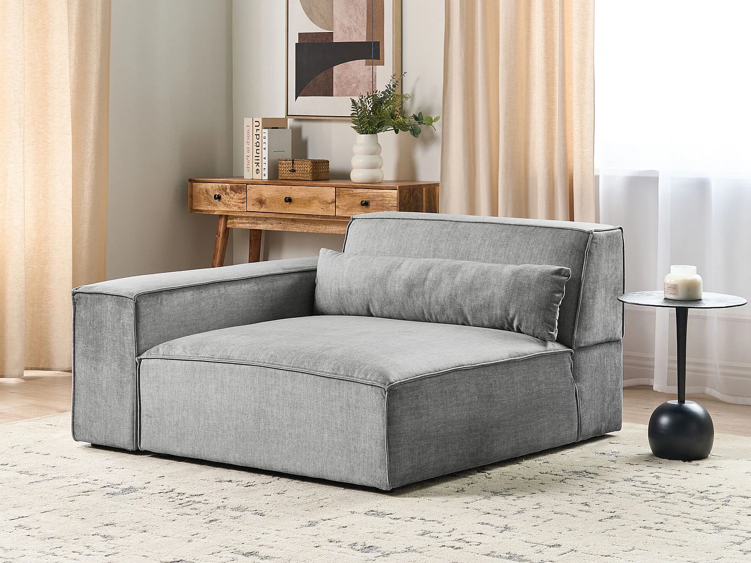 Module d'angle HELLNAR Tissu Gris Côté droit