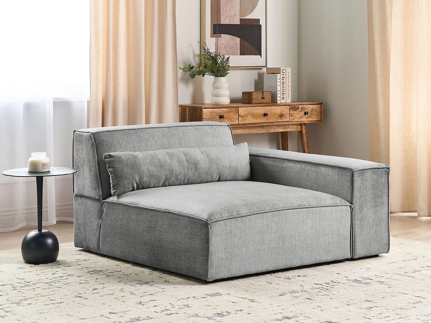 Module d'angle HELLNAR Tissu Gris Côté droite