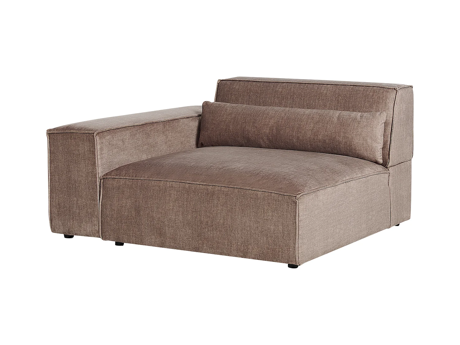 Modul Ecksessel Stoff braun Armlehne rechts Dekokissen Eckteil Skandi Hellnar