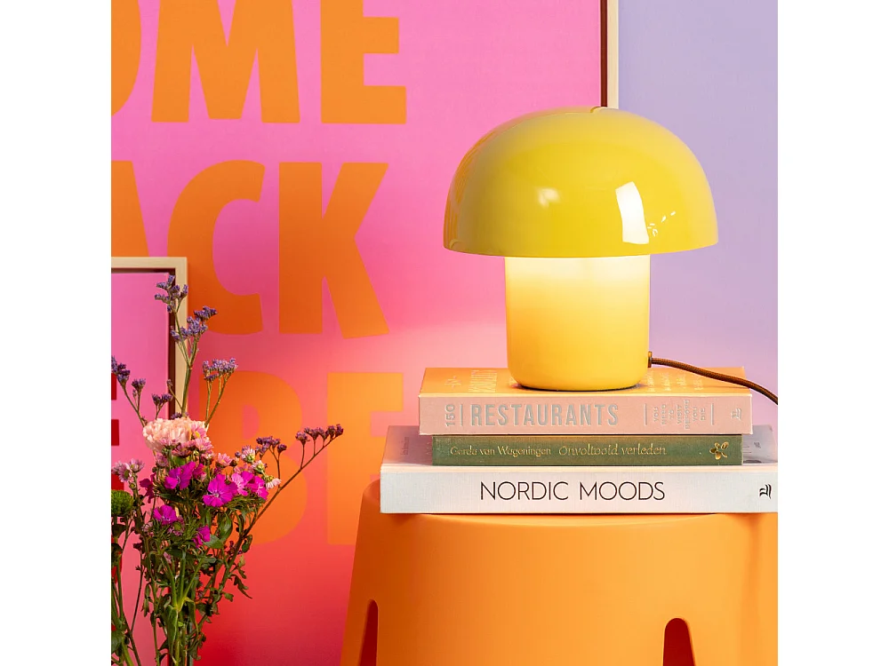 Fat Mushroom Mini - Lampe à poser champignon en métal - Jaune