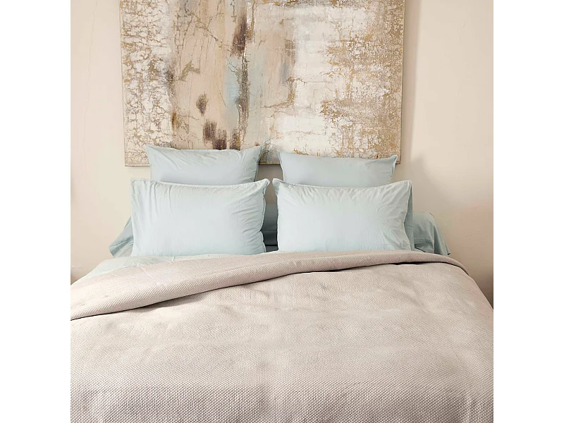 Dessus de lit Jacquard 230x250 cm PERIGORD piqué coton gris perle