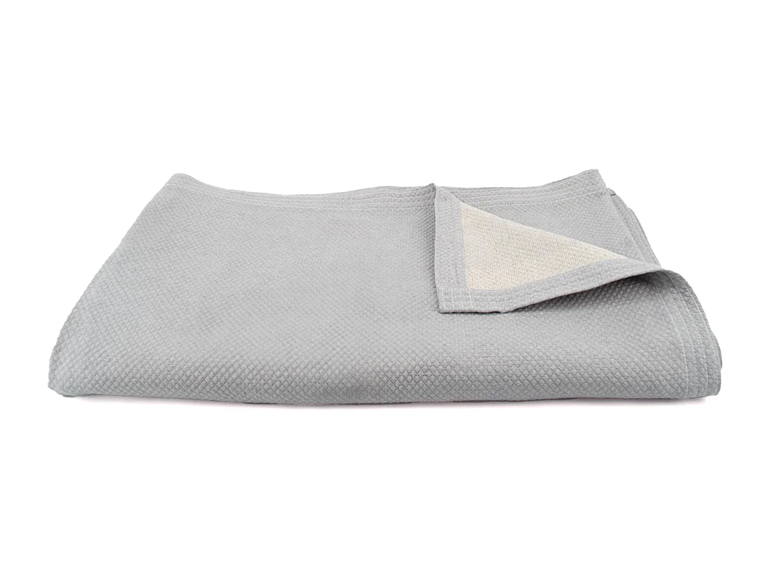 Dessus de lit Jacquard 230x250 cm PERIGORD piqué coton gris perle