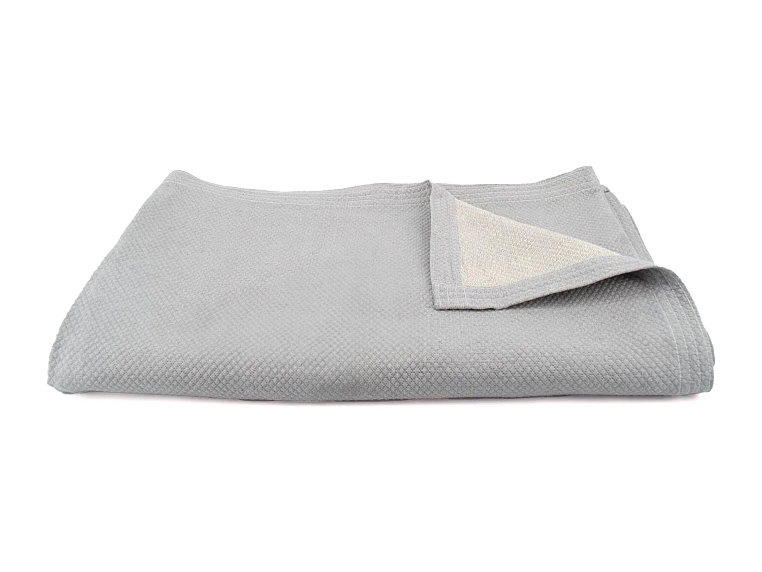 Dessus de lit Jacquard 180x250 cm PERIGORD piqué coton gris perle