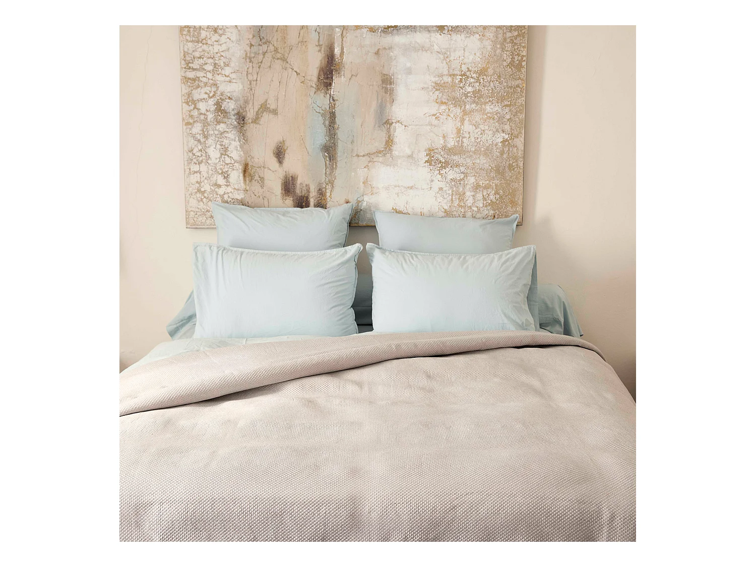 Dessus de lit Jacquard 180x250 cm PERIGORD piqué coton gris perle