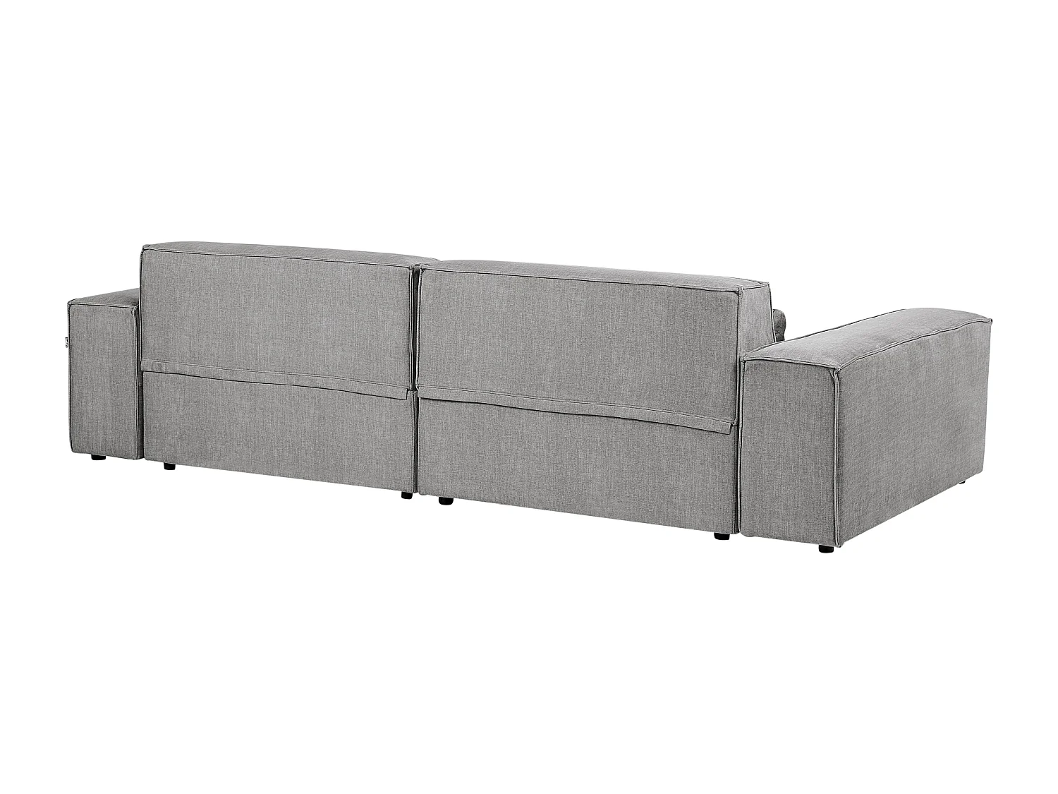 Canapé modulable 2 places HELLNAR Tissu Gris avec ottoman