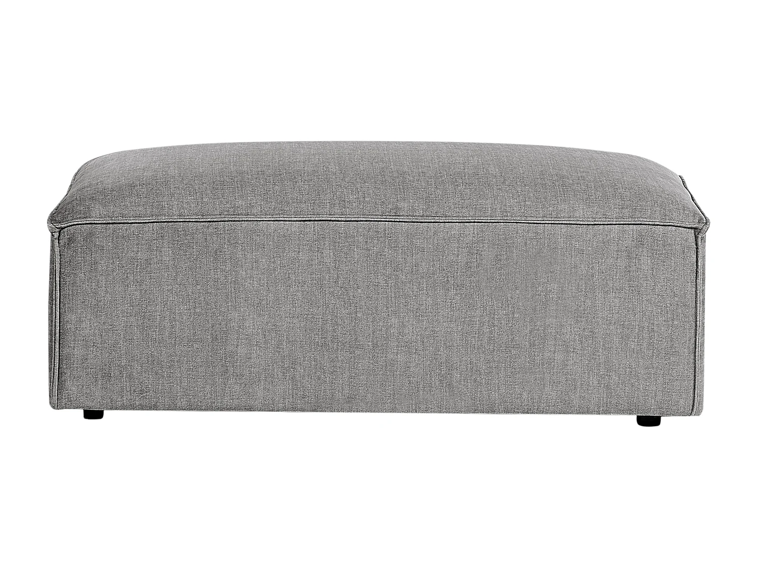 Canapé modulable 3 places HELLNAR Tissu Gris avec ottoman