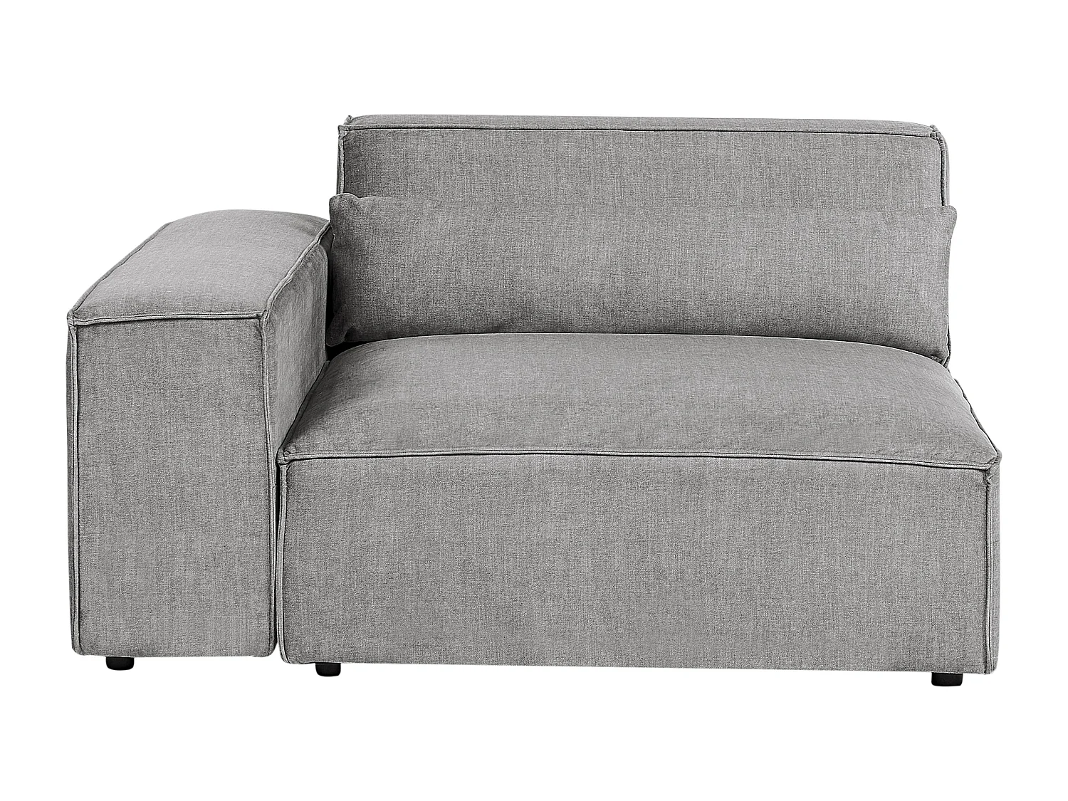 Canapé modulable HELLNAR Tissu Gris avec ottoman 3 places