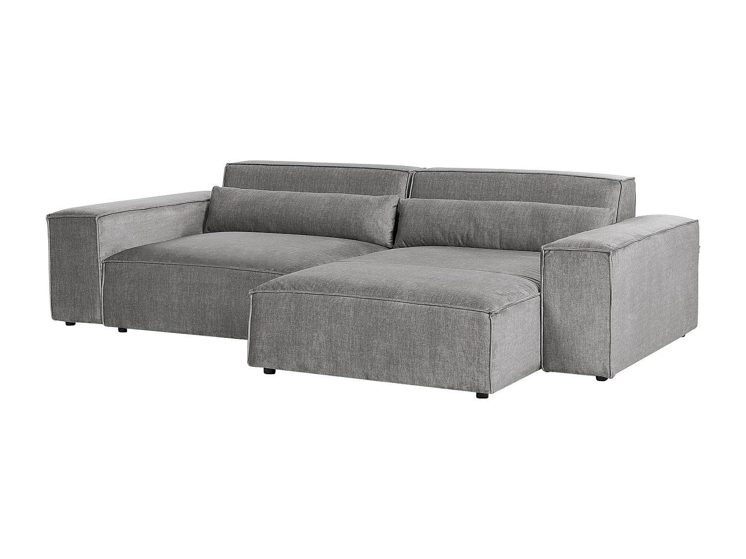 Canapé d'Angle 2 Places Modulable à Gauche en Tissu Pieds en Métal Gris Hellnar