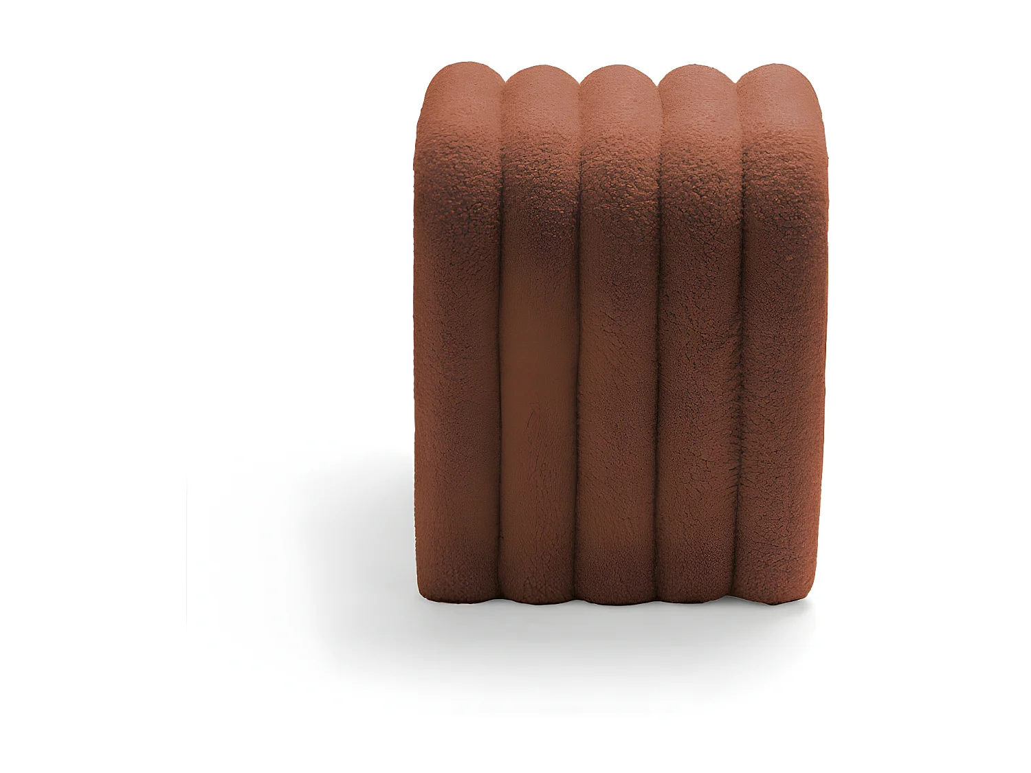 Mui - Tabouret rembourré en tissu bouclette - Rouille