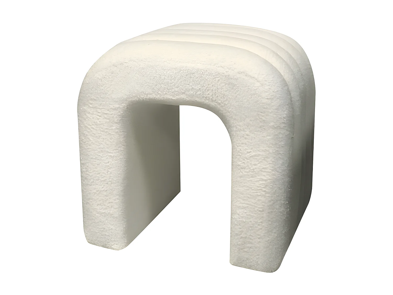 Mui - Tabouret rembourré en tissu bouclette - Rouille