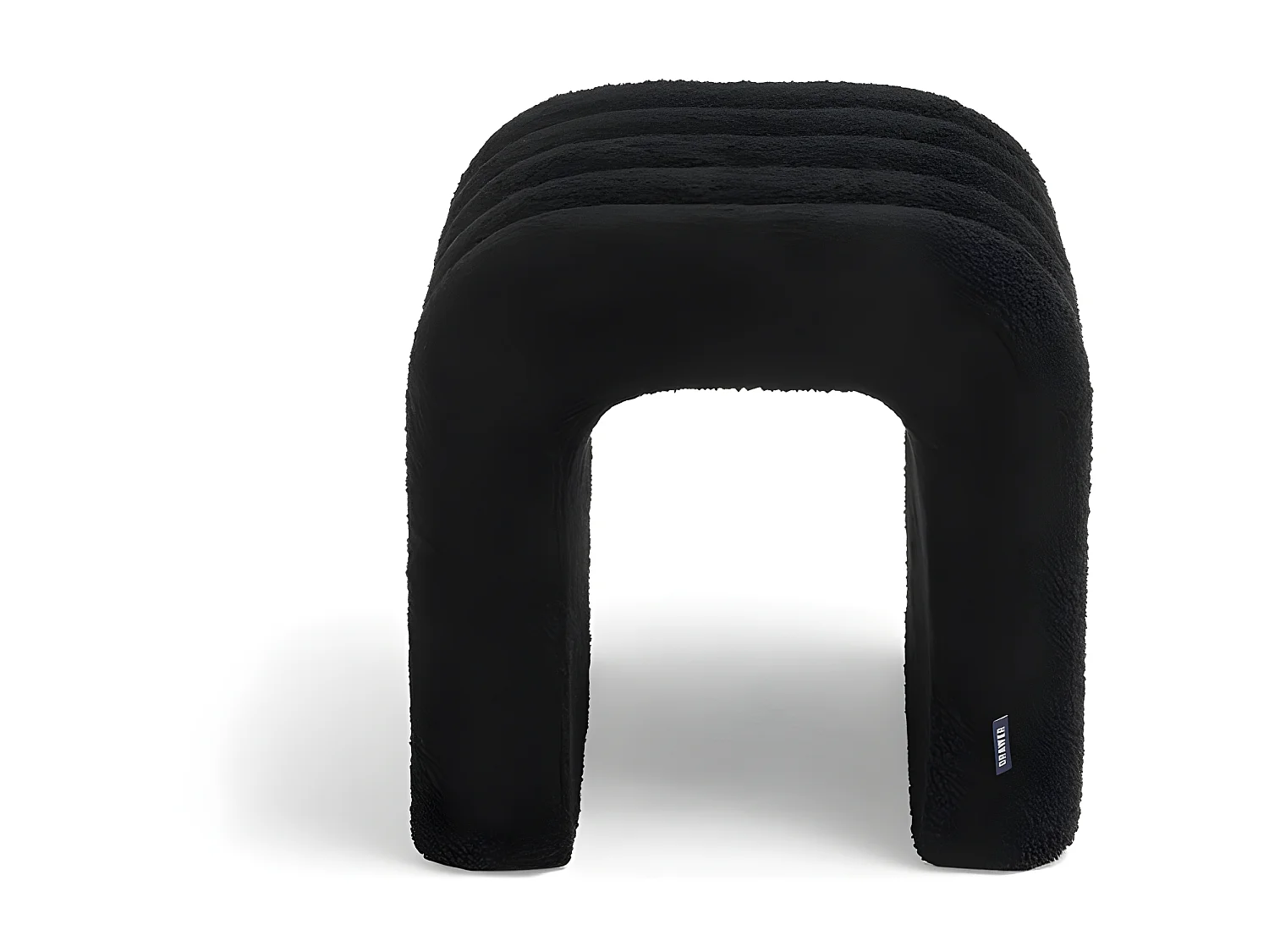 Mui - Tabouret rembourré en tissu bouclette - Rouille