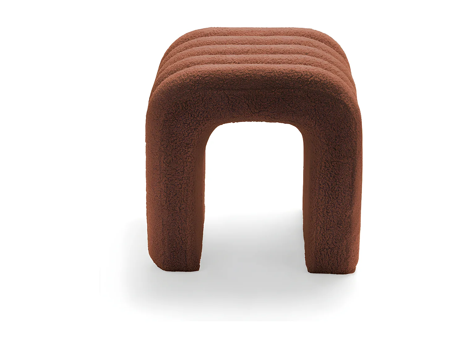 Mui - Tabouret rembourré en tissu bouclette - Rouille