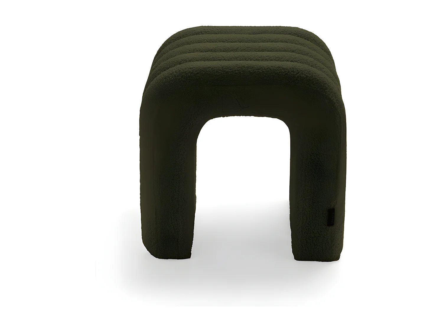 Mui - Tabouret rembourré en tissu bouclette - Vert kaki