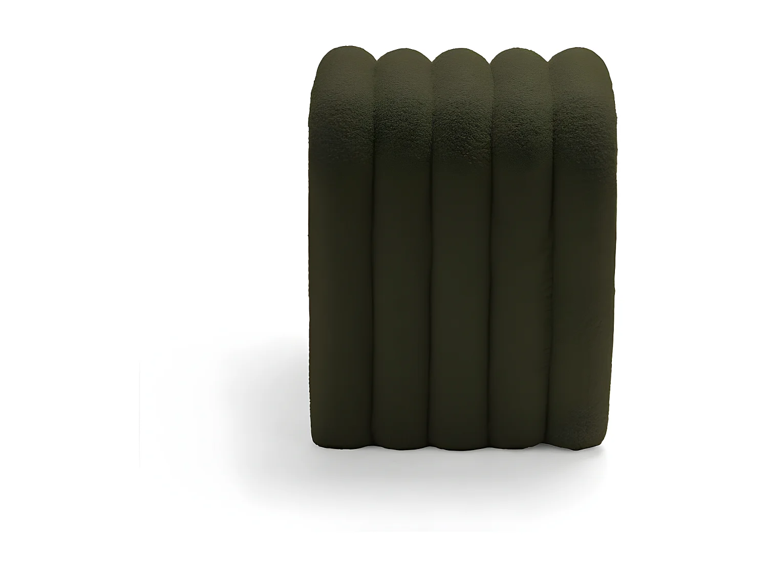 Mui - Tabouret rembourré en tissu bouclette - Vert kaki