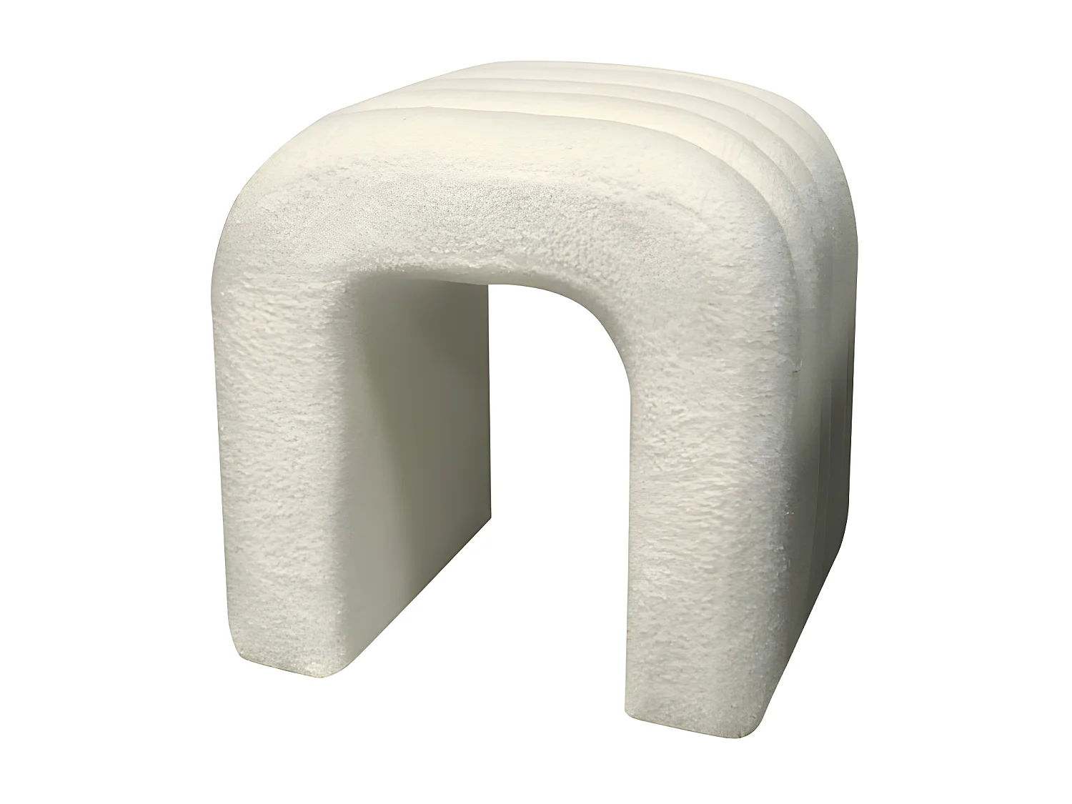 Mui - Tabouret rembourré en tissu bouclette - Vert kaki