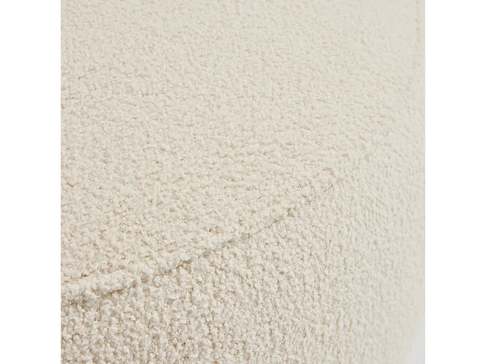 Bloomi - Tabouret rond en tissu bouclette ø43cm - Crème
