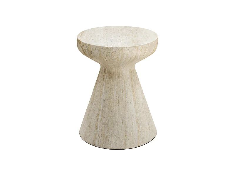 Danli - Tabouret effet travertin H45cm - Beige