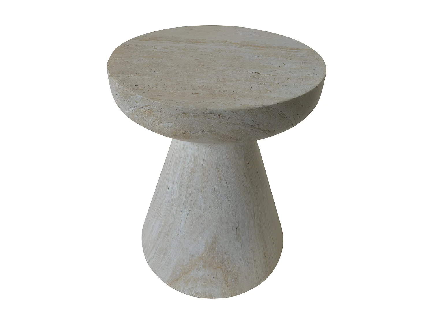 Danli - Tabouret effet travertin H45cm - Beige