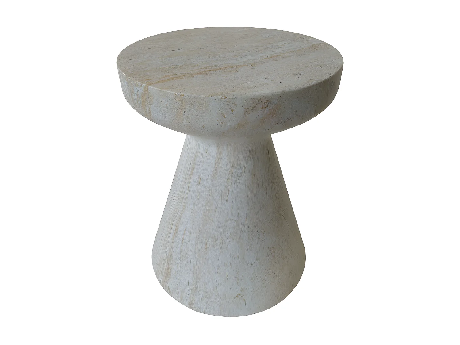 Danli - Tabouret effet travertin H45cm - Beige