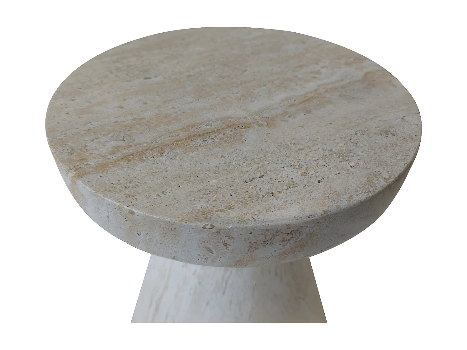 Danli - Tabouret effet travertin H45cm - Beige