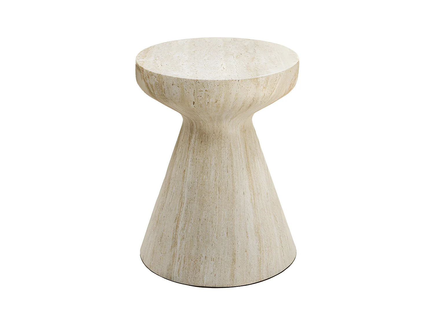 Danli - Tabouret effet travertin H45cm - Beige