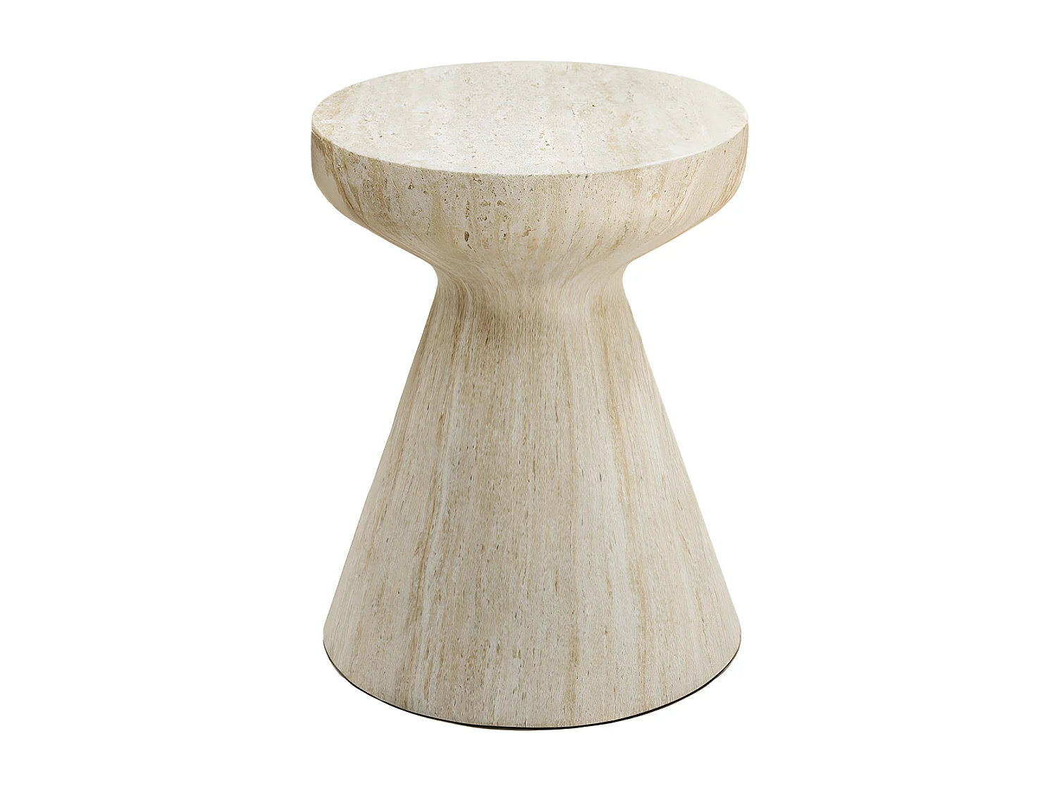Danli - Tabouret effet travertin H45cm - Beige
