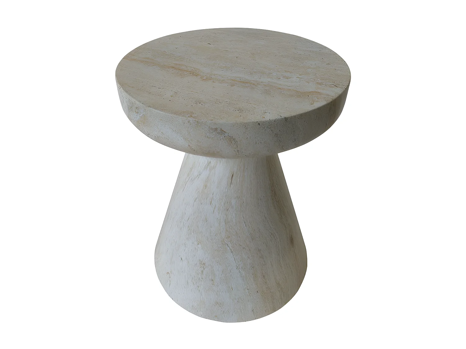 Danli - Tabouret effet travertin H45cm - Beige