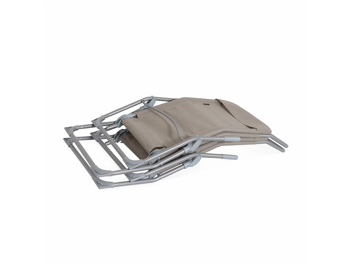 Set 4  lettini prendisole pieghevoli in textilene  e multiposizione, Levito x4, Talpa, 57x168x93 cm
