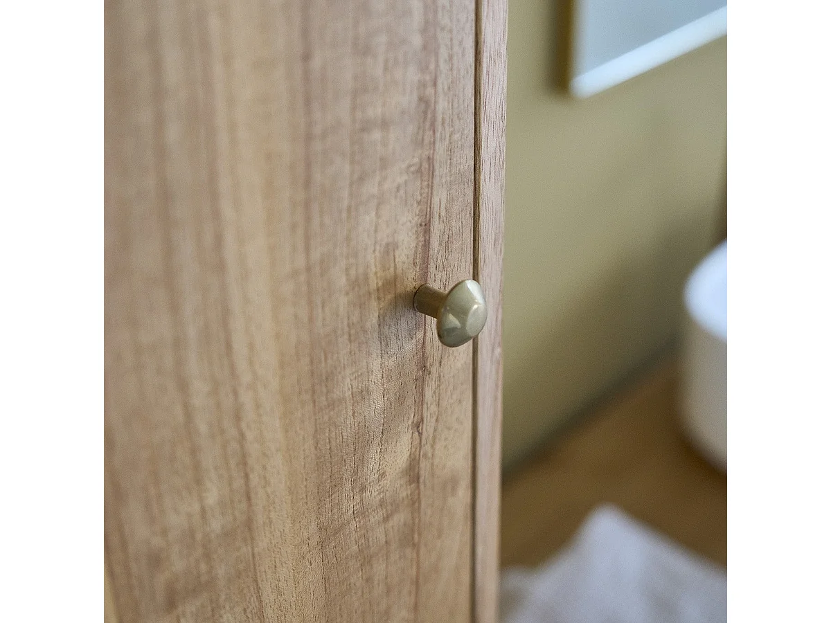 Armario de baño flotante de madera de mindi maciza