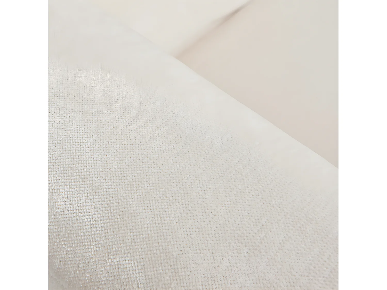 Brooks - Fauteuil rétro en tissu chenille pieds bois foncé - Écru