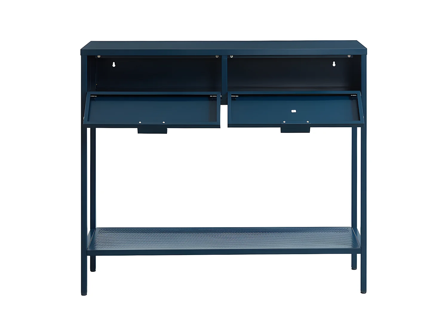 Nino - Console 2 tiroirs en métal PANTONE L100cm - Bleu nuit