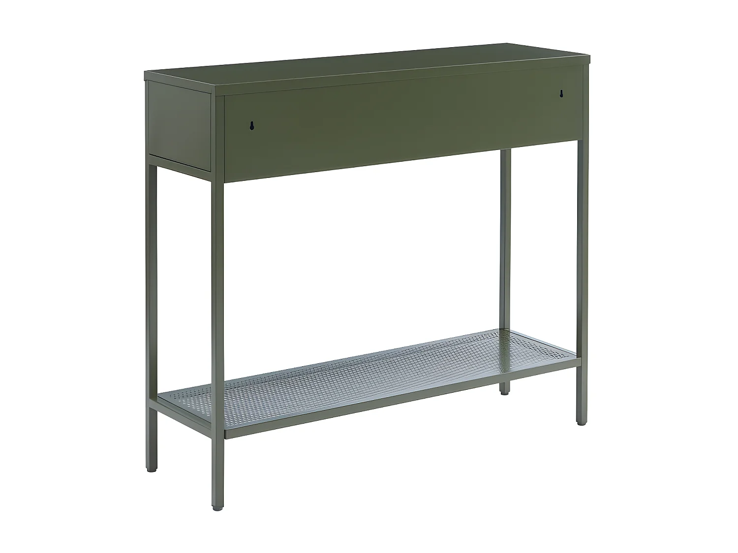 Nino - Console 2 tiroirs en métal PANTONE L100cm - Vert kaki