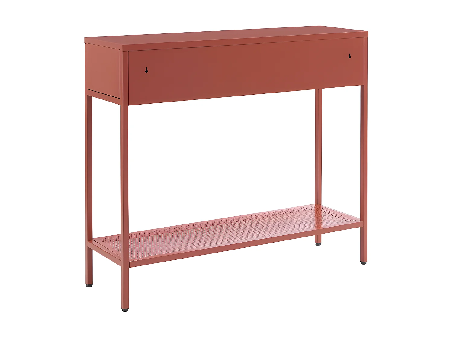 Nino - Console 2 tiroirs en métal PANTONE L100cm - Terracotta
