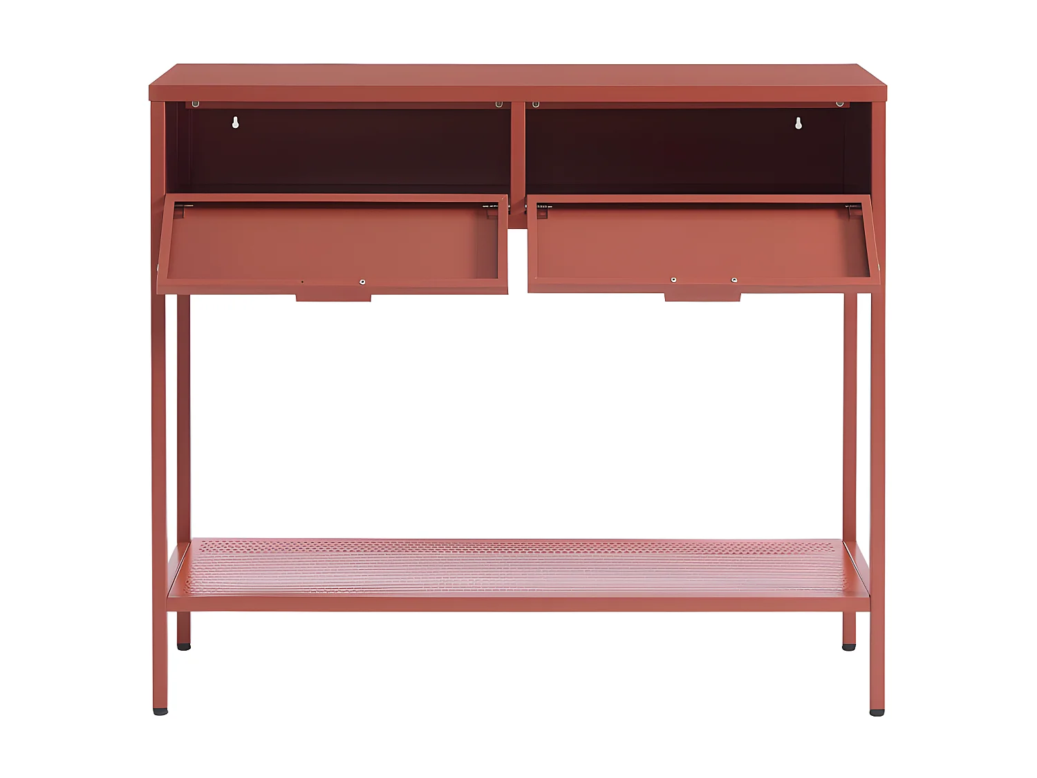 Nino - Console 2 tiroirs en métal PANTONE L100cm - Terracotta