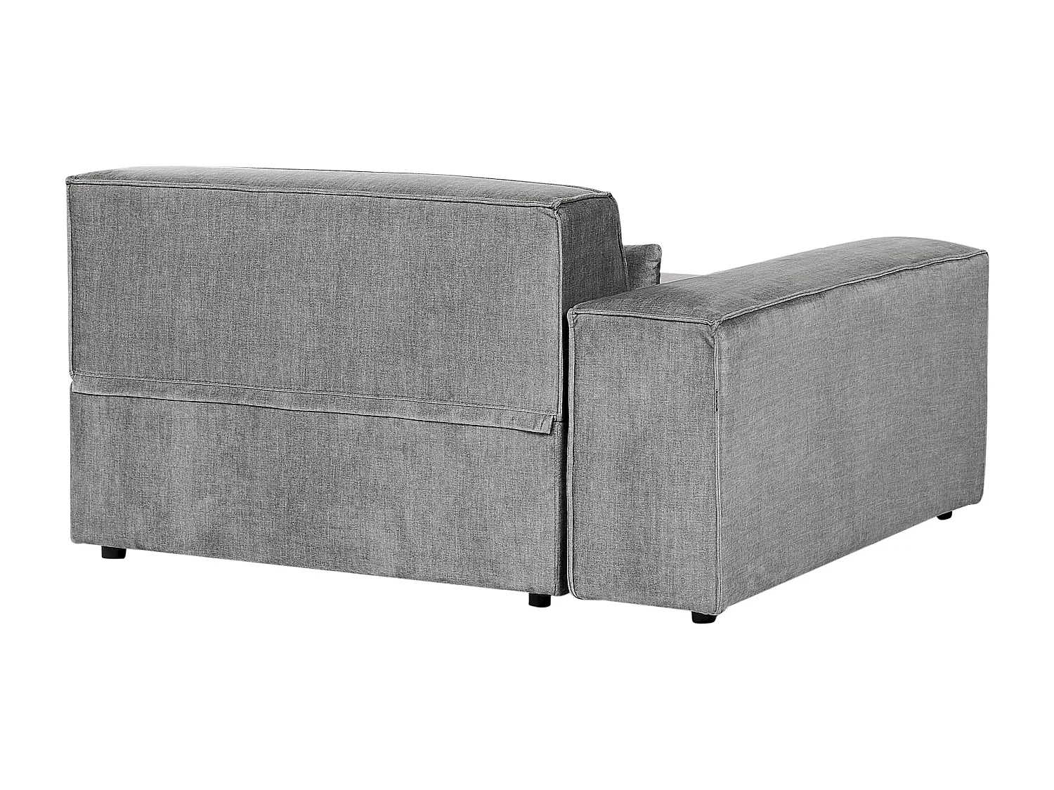 Modul Chaiselongue Stoff grau mit Armlehne rechts Dekokissen Skandi Hellnar