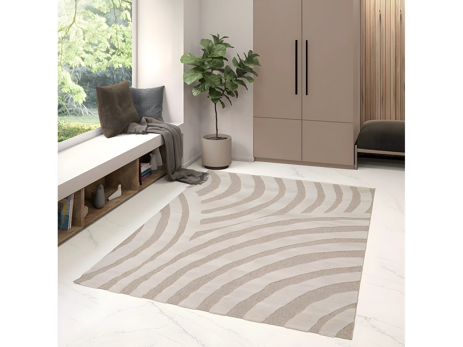 Wadi - Tapis ethnique -  Beige - 160x230cm