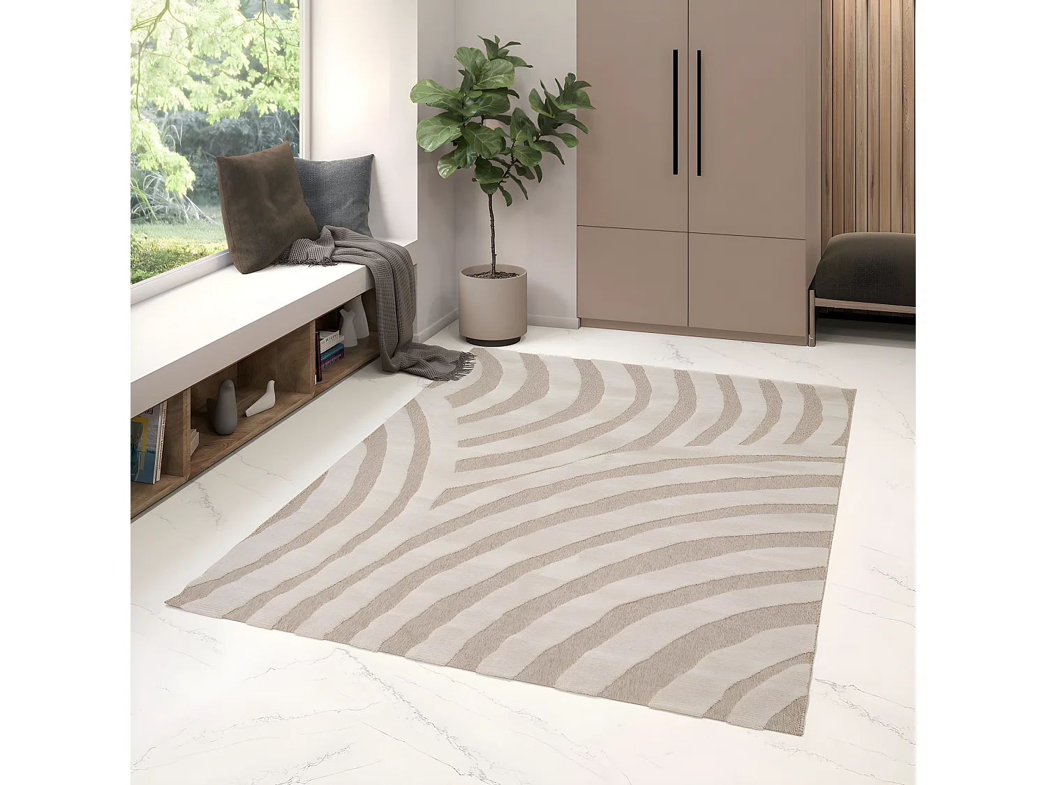 Wadi - Tapis ethnique -  Beige - 120x170cm