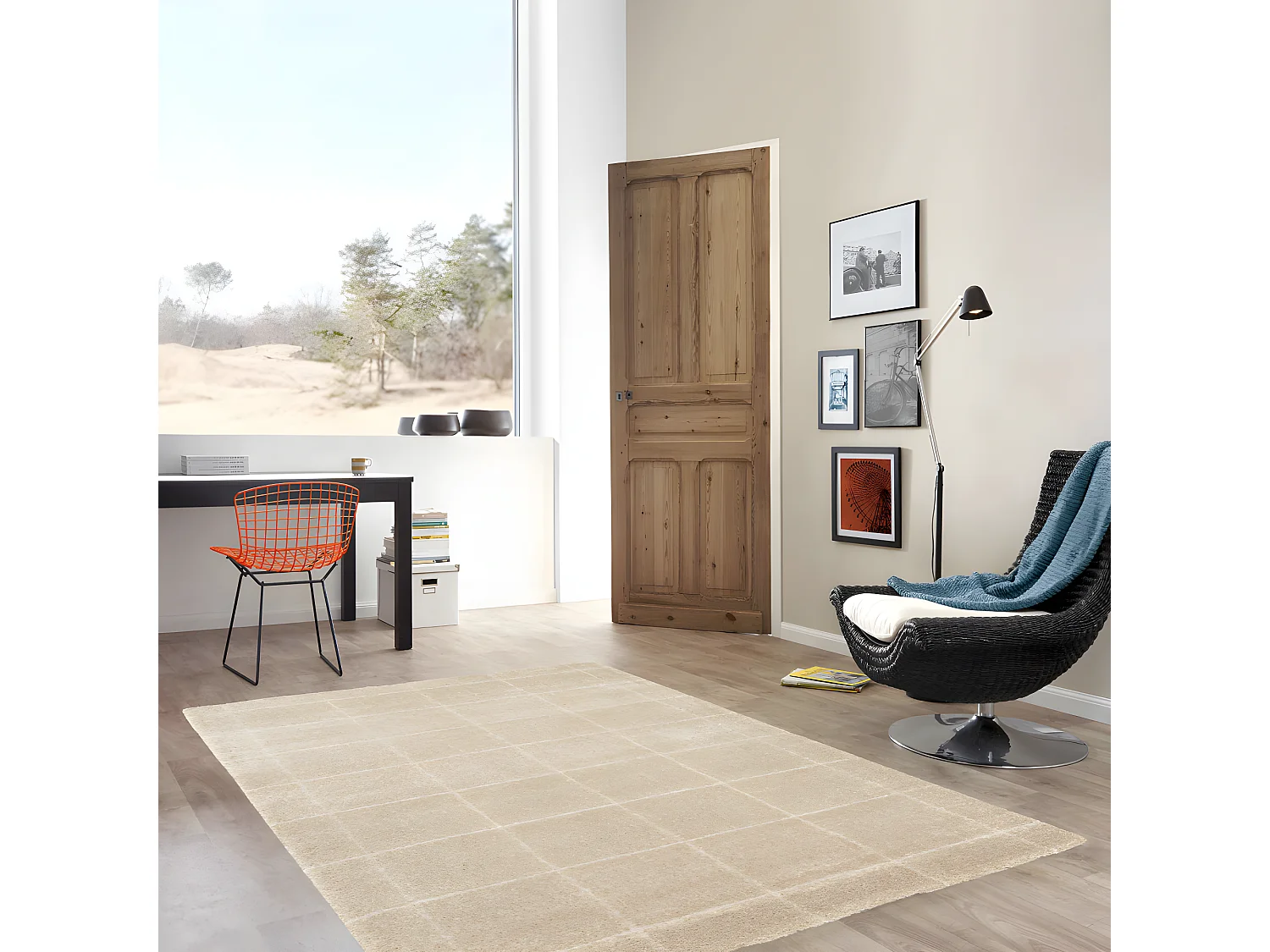 Square - Tapis contemporain -  Beige - 200x290cm