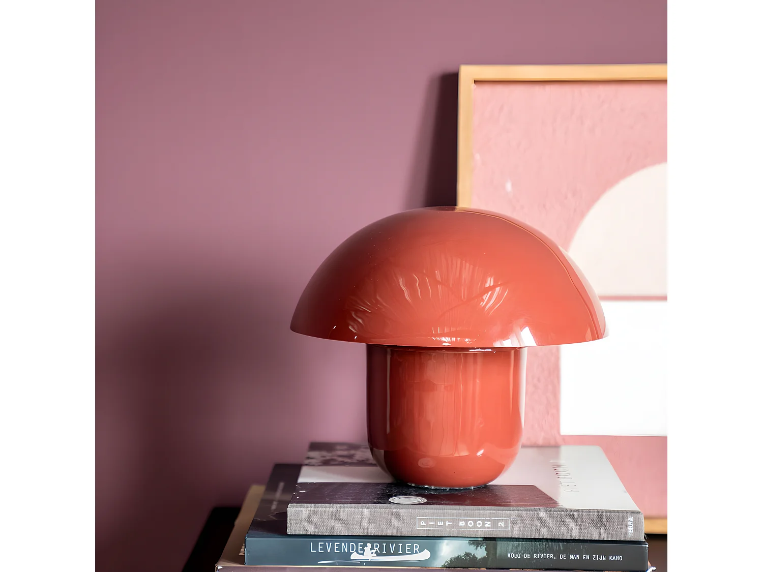 Toad - Lampe à poser champignon en métal - Terracotta