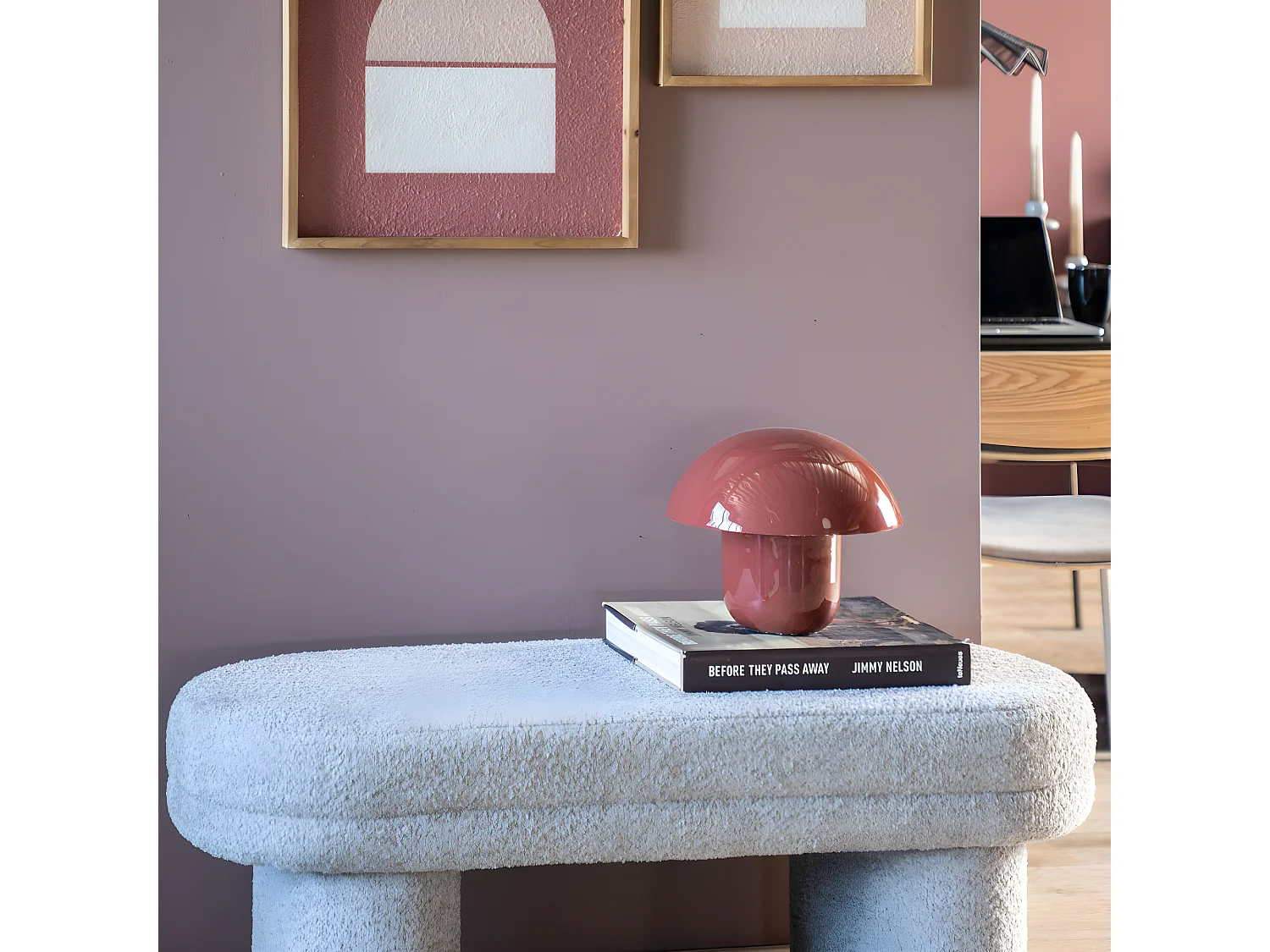 Toad - Lampe à poser champignon en métal - Terracotta